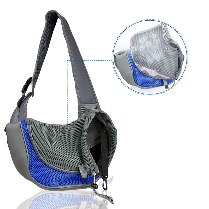 Pet Puppy Carrier S/M Outdoor Travel Dog Shoulder Bag Mesh Oxford Single Comfort Sling Handbag Tote Pouch