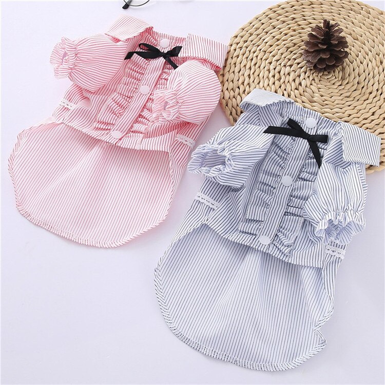 Stripped Cat's Clothes in Blue and Pink