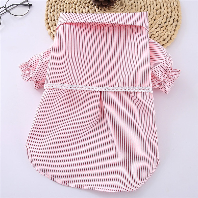 Stripped Cat's Clothes in Blue and Pink