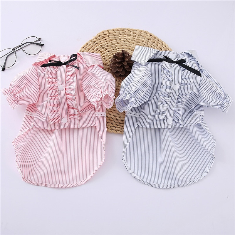 Stripped Cat's Clothes in Blue and Pink