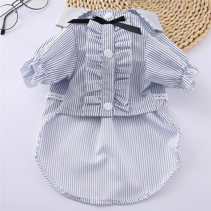 Stripped Cat's Clothes in Blue and Pink